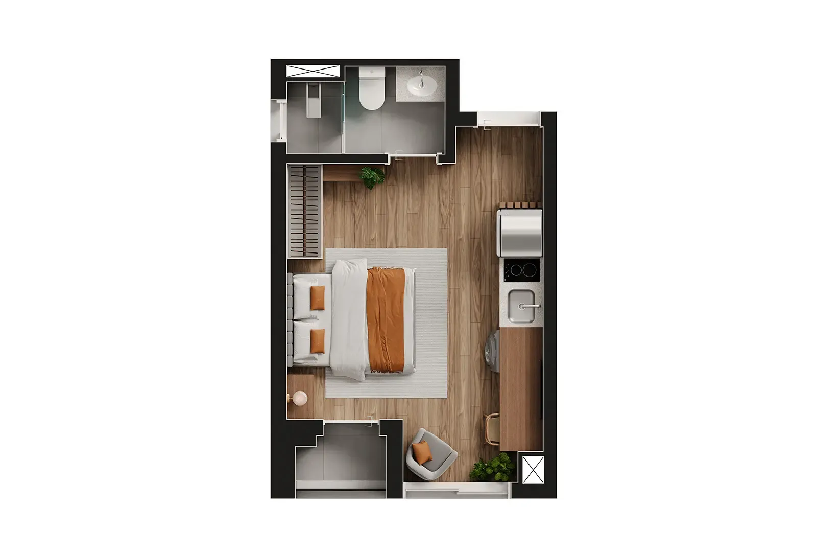 Planta 24 m² Nex One Bela Cintra