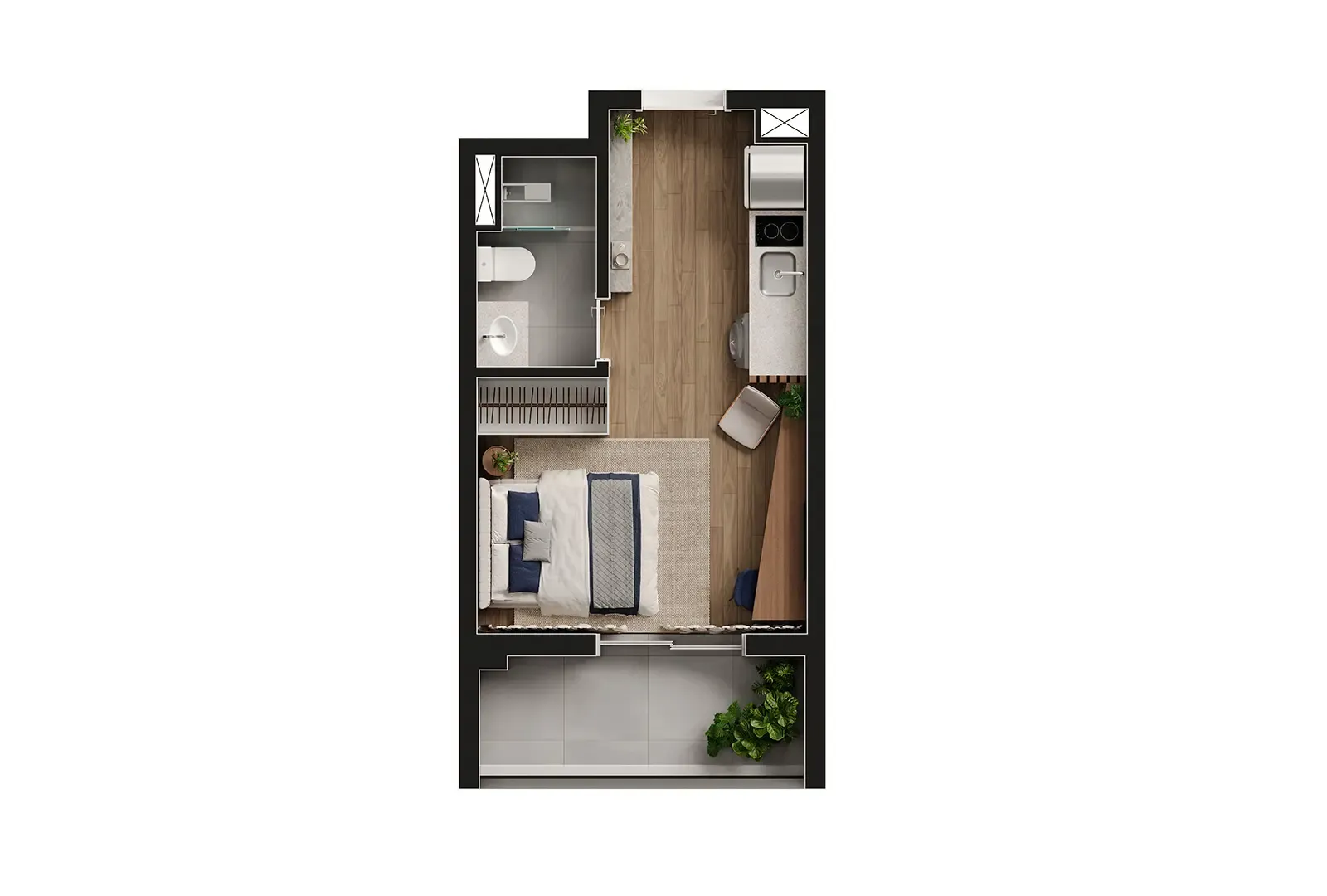 Planta 27 m² Nex One Bela Cintra